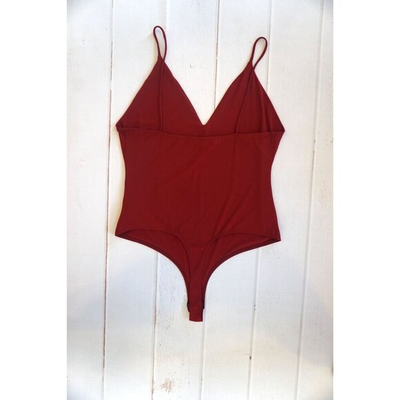 Fashion Nova Burgundy Sleek And Slay Bodysuit - Size 1X - Picture 6 of 8